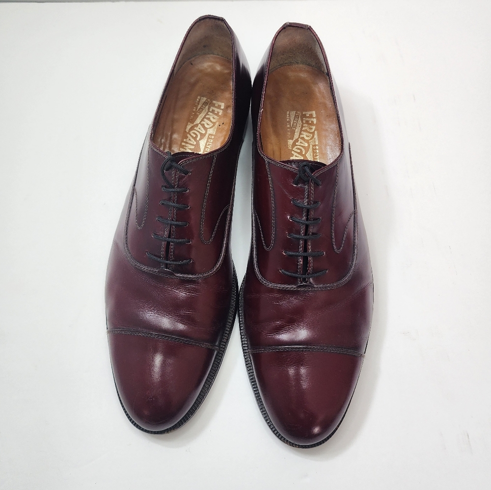 Salvatore Ferragamo Men’s Laced Tuxedo Shoes 10.5